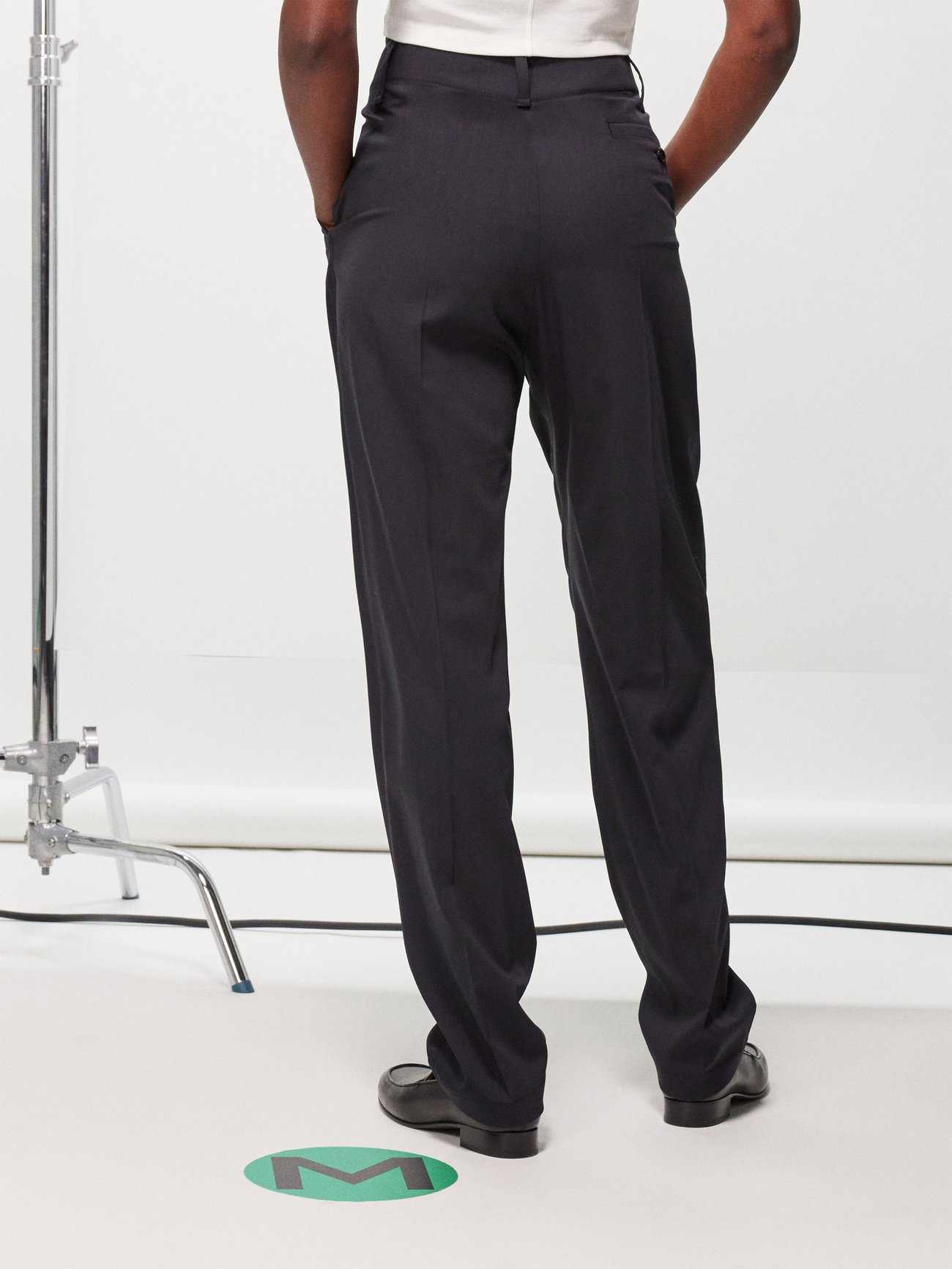 Black Corette stretch wool-blend flared trousers