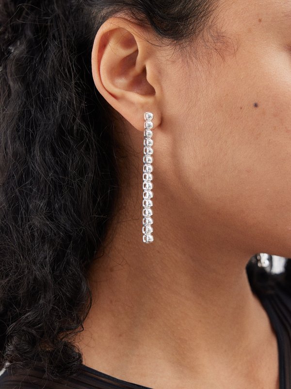 Annika Inez Sterling-silver tennis drop earrings
