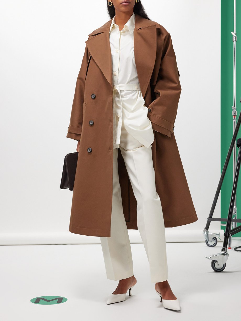 Brown Oversized cotton-twill trench coat | Róhe | MATCHES UK