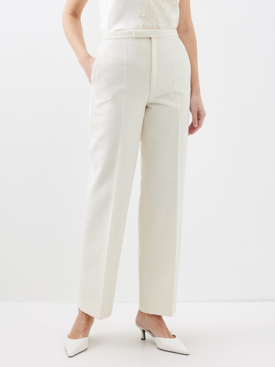 White Straight-leg twill trousers | Róhe | MATCHES UK