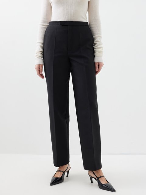 Black Corette stretch wool-blend flared trousers, Nili Lotan