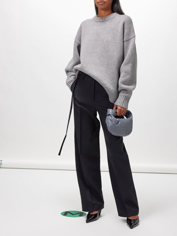 Róhe Belted wool wide-leg tailored trousers