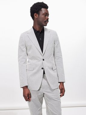 Dries Van Noten Beeman striped cotton suit jacket