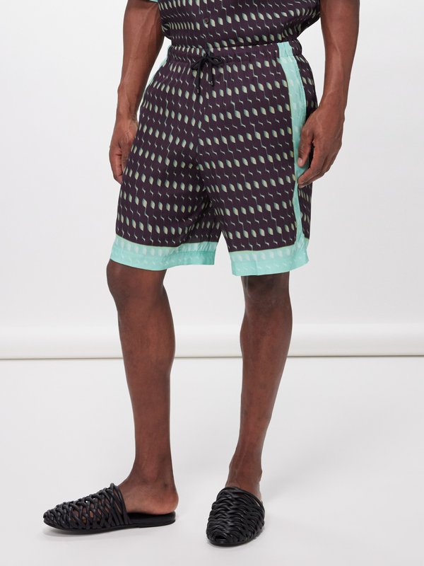 Knitted cotton blend shorts