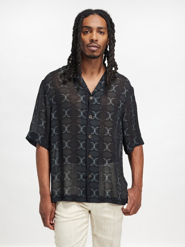 Men's Print Cotton Voile Hawaiian Shirt - Men's Button Down Shirts