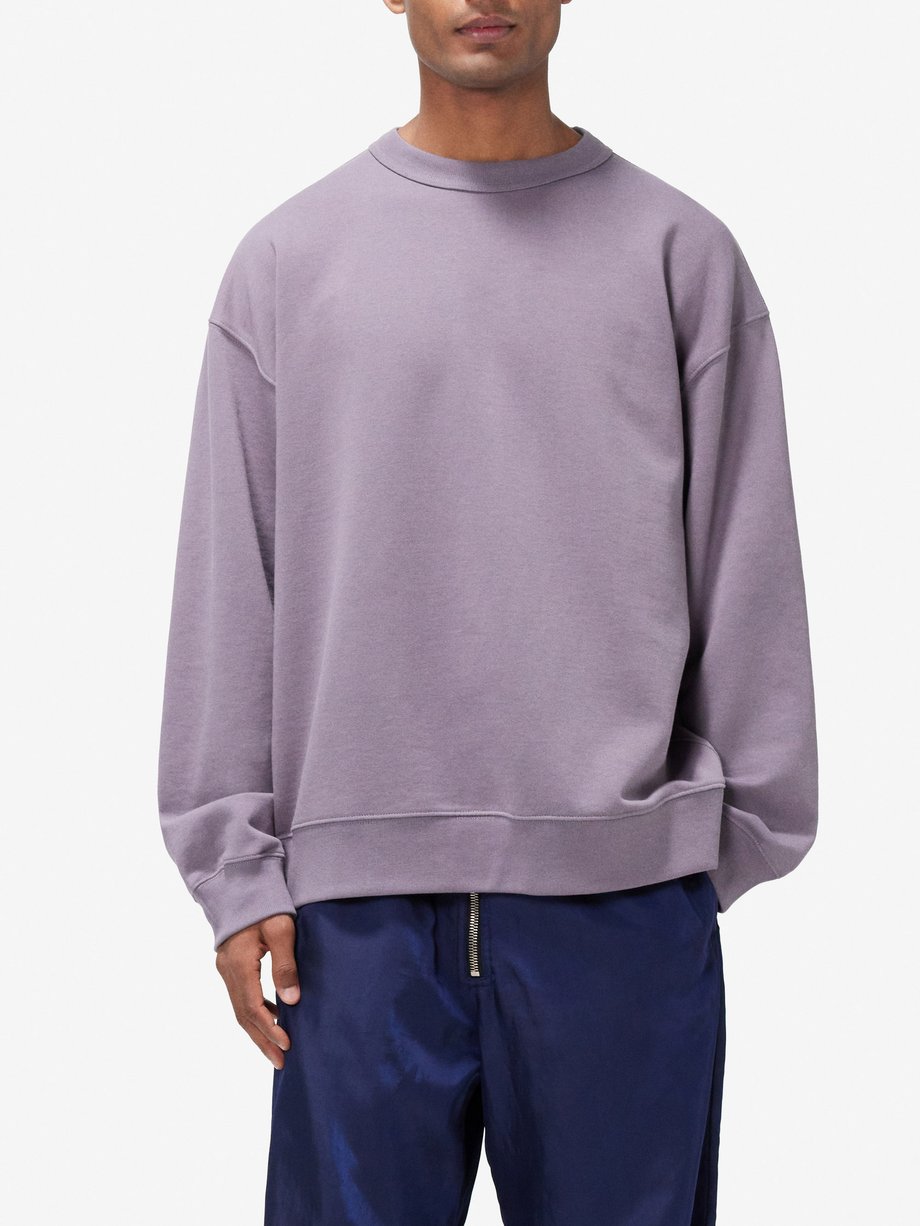 Purple Hax oversized cotton-jersey sweatshirt | Dries Van Noten 