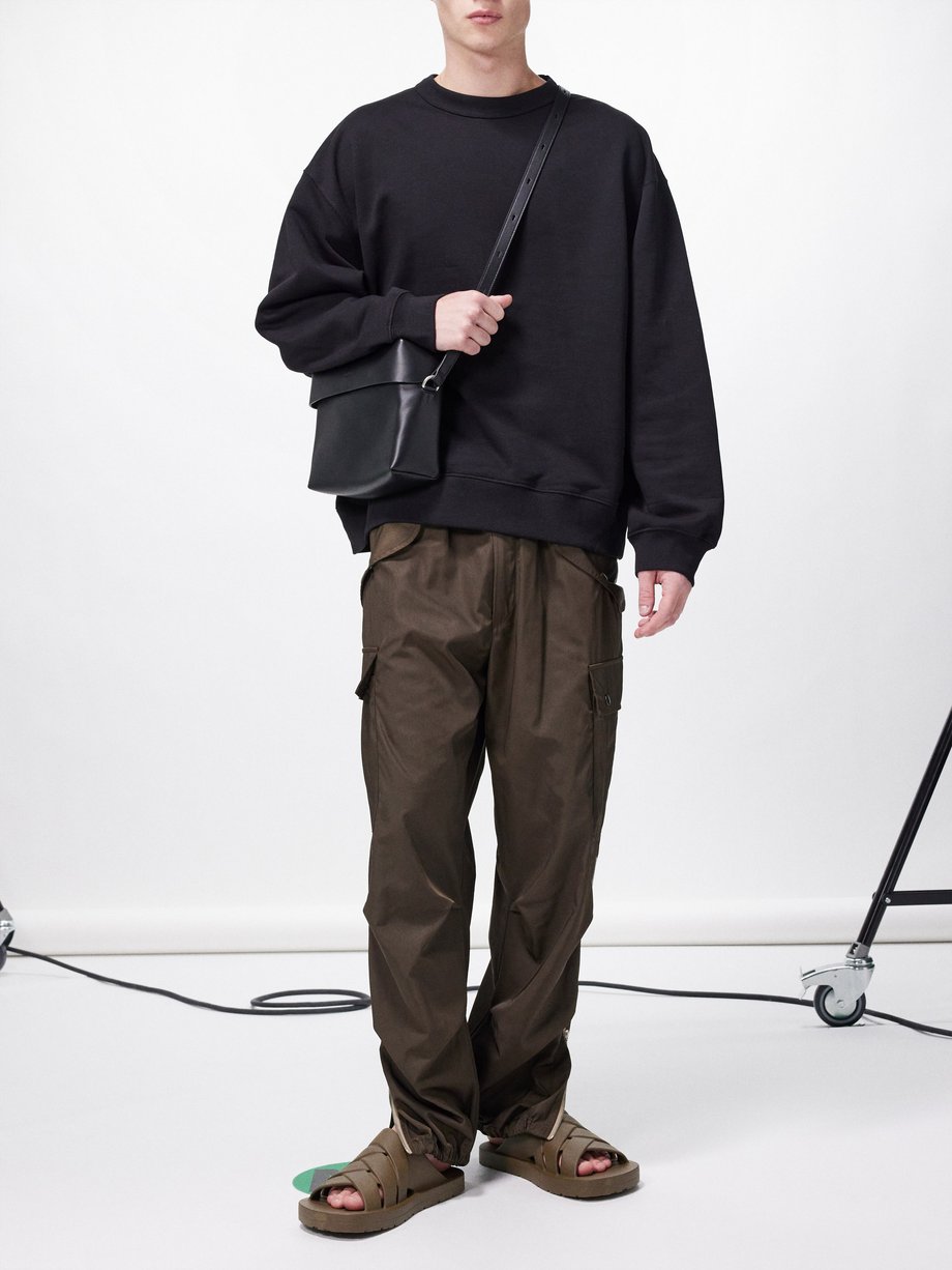 Black Hax oversized cotton-jersey sweatshirt | Dries Van Noten 