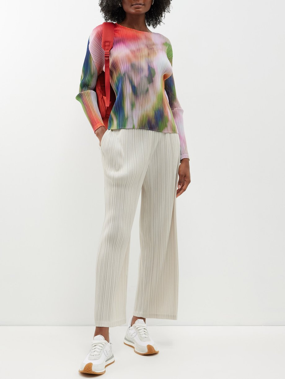 Pleats Please Issey Miyake // White Pleated Wide Leg Trouser – VSP  Consignment