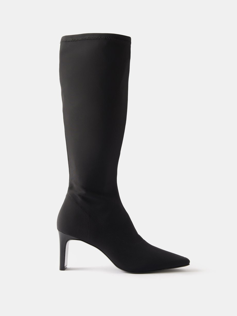 Black Rosa 75 stretch knee-high boots | Reformation | MATCHESFASHION UK