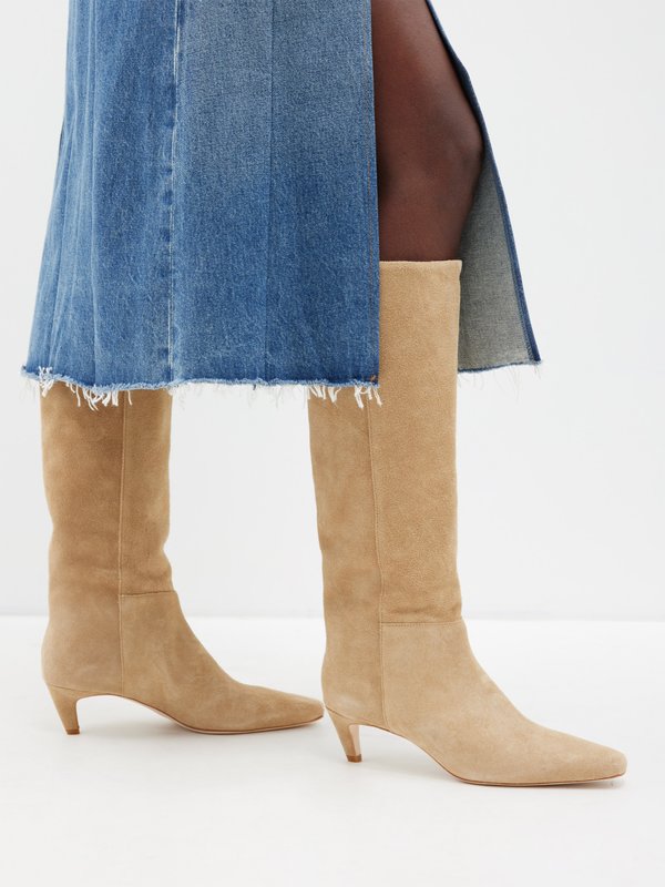 Reformation Remy 50 suede knee-high boots