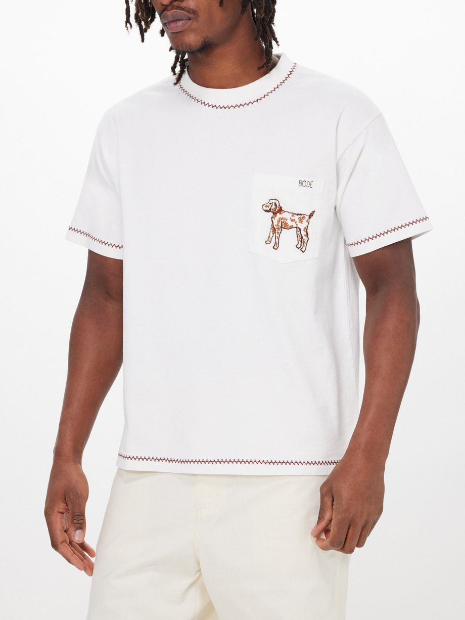 Bode Griffon-embroidered cotton-jersey T-shirt