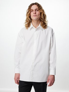 Valentino Garavani Side-slit cotton-poplin shirt