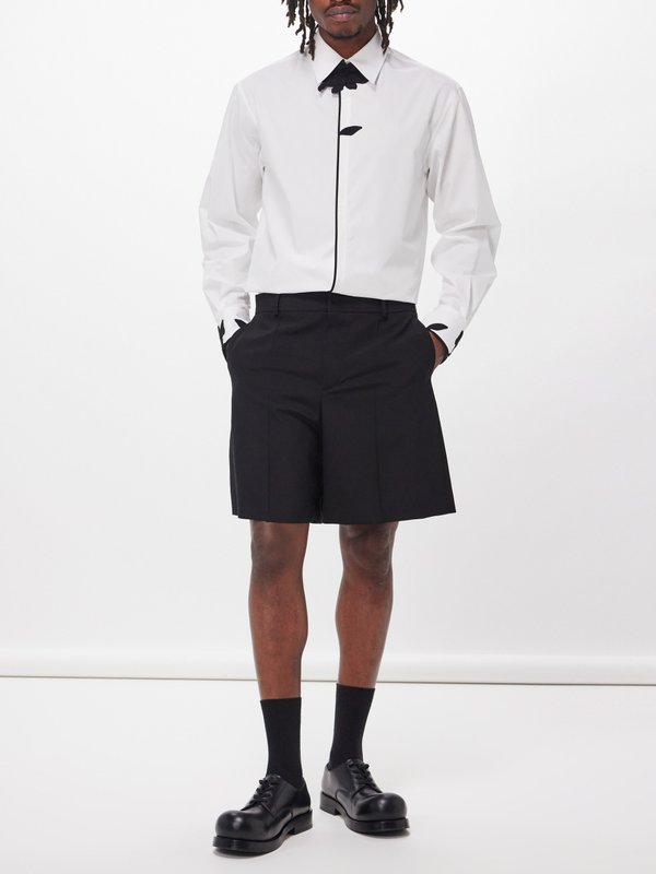 Valentino Garavani Pressed-creased wool-twill shorts