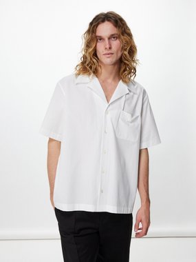 Valentino Garavani V-logo cotton-poplin short-sleeved shirt