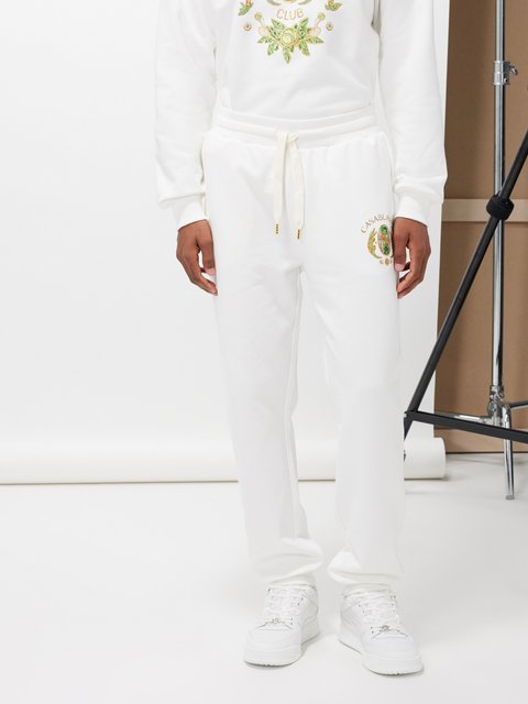 White cotton cheap track pants