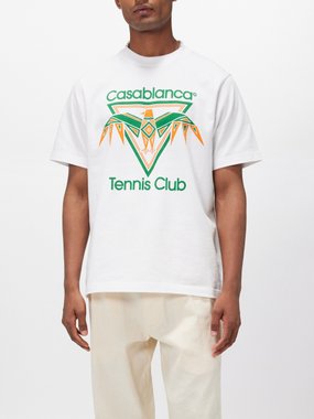 Casablanca Eagle Tennis Club organic-cotton T-shirt