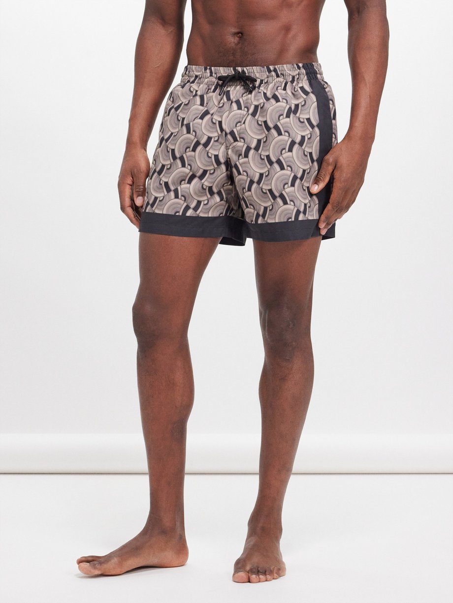 Grey Phiibs geometric-print swim shorts | Dries Van Noten | MATCHES UK