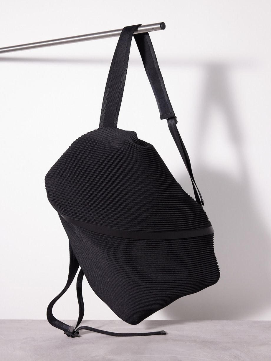 Black Bias technical-pleated backpack | Pleats Please Issey Miyake ...