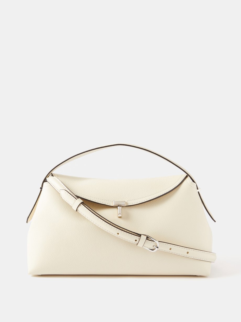 White Grained-leather cross-body bag | Toteme | MATCHES UK