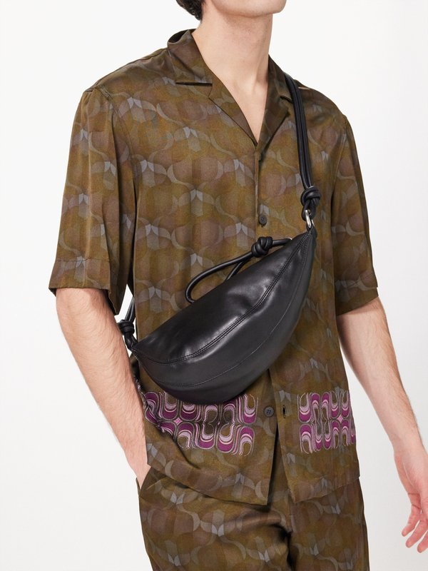 Dries Van Noten Knotted leather cross-body bag