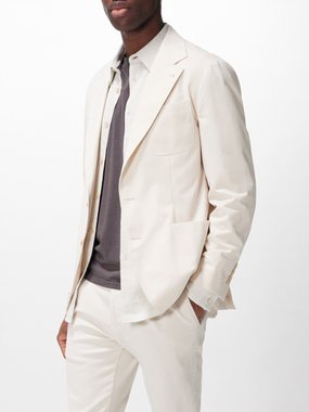 Brunello Cucinelli Buttoned high-neck cotton-blend flannel jacket