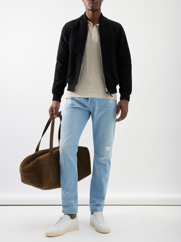 Brunello Cucinelli Distressed straight-leg jeans