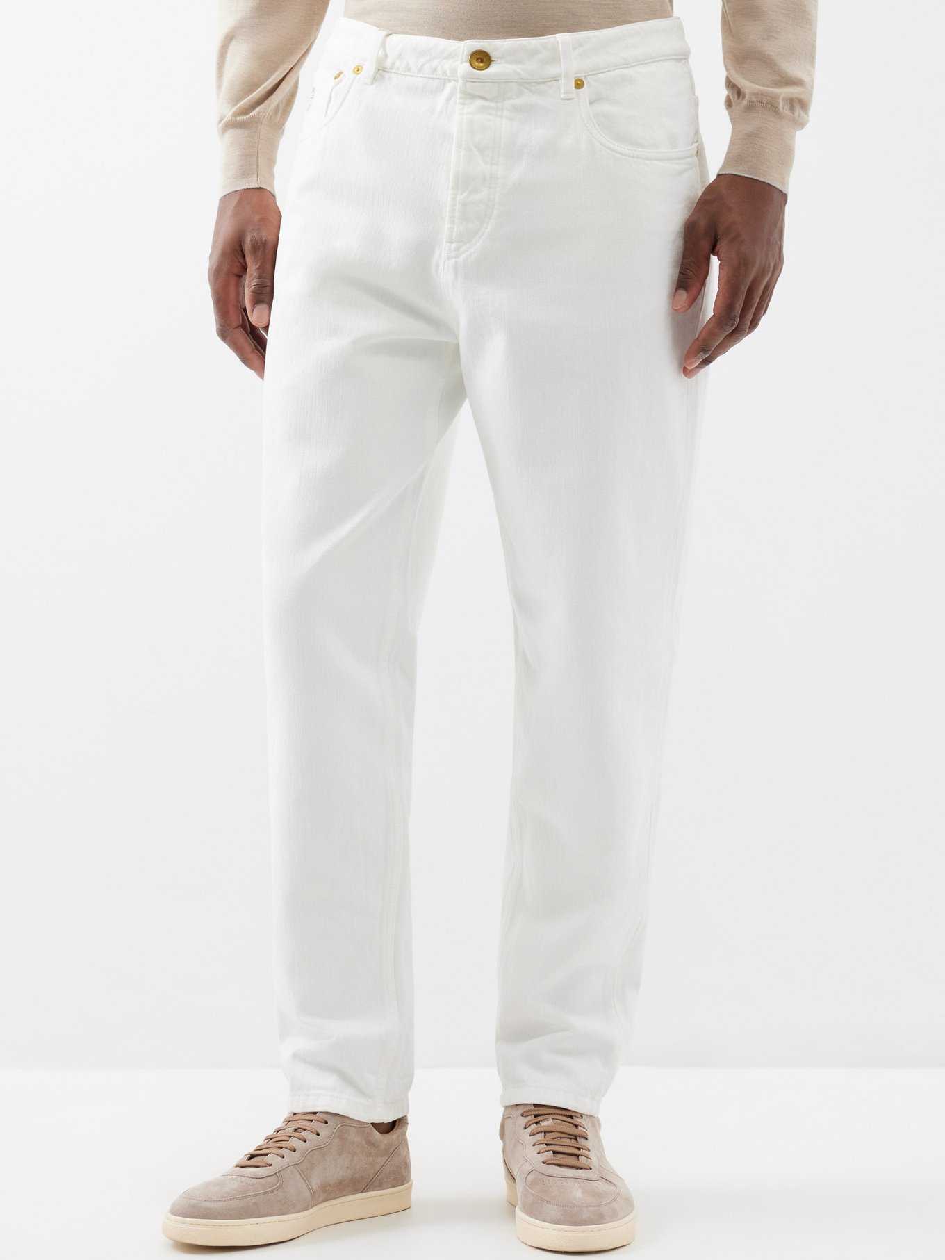 Garment-dyed relaxed jeans | Brunello Cucinelli