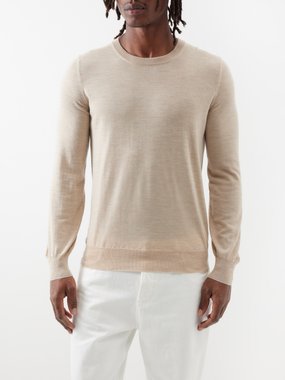 Brunello Cucinelli Ribbed-trim virgin wool-blend sweater