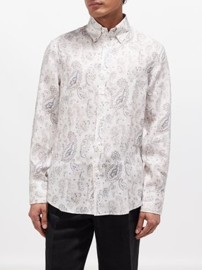 Brunello Cucinelli Paisley-print linen shirt