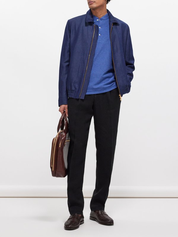 Brunello Cucinelli Wool and linen-blend zip jacket