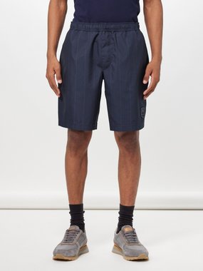 Brunello Cucinelli Tennis-patch pinstripe-nylon shorts