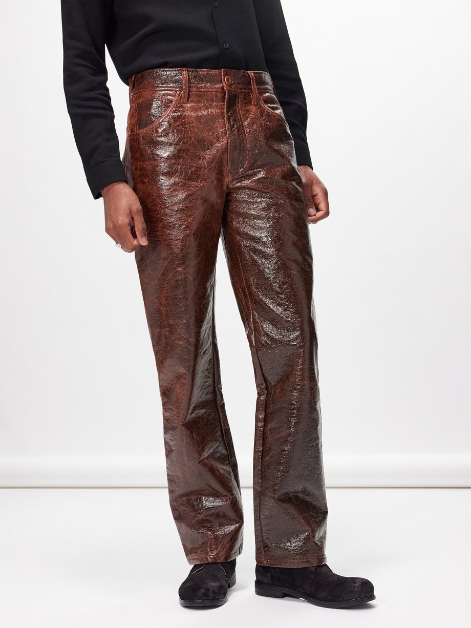 Wilfred pre-owned dark brown faux leather trousers - size UK 10 | Sign of  the Times