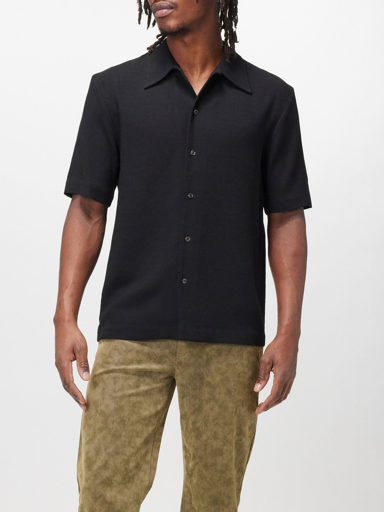 Suneham crepe short-sleeved shirt