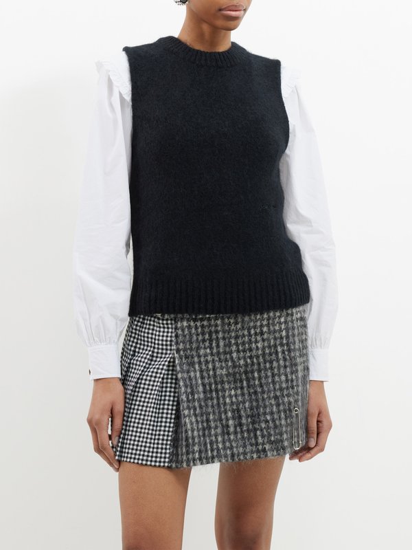 GANNI (Ganni) Brushed alpaca-blend sweater vest