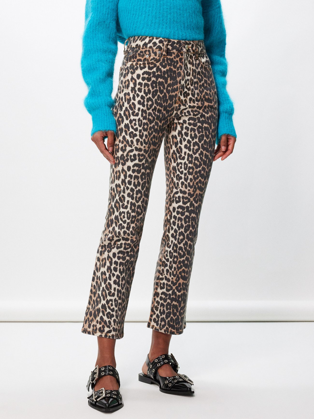 Betzy leopard-print cropped jeans