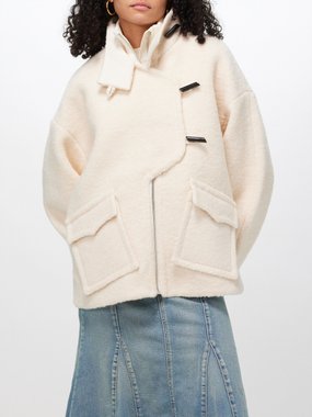 GANNI Ganni Oversized recycled wool-blend bouclé jacket