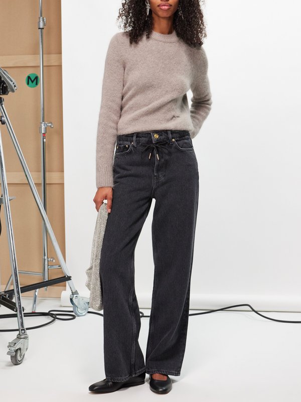 GANNI Izey drawstring organic-cotton jeans