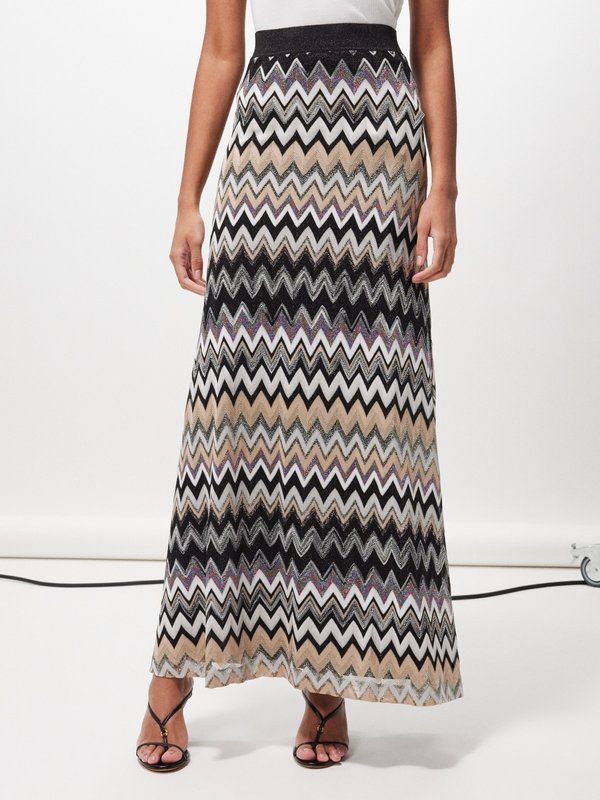 Missoni Zigzag rayon-blend twill maxi skirt