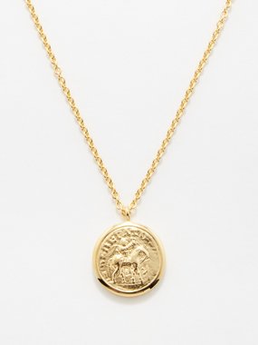 Tom Wood Coin pendant 18kt gold-plated necklace