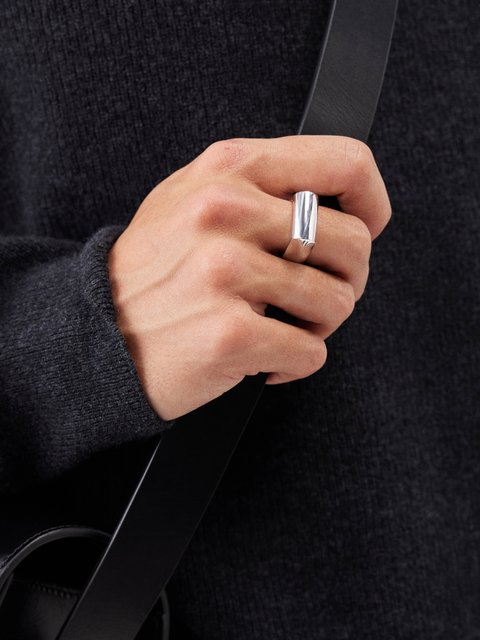 Tom Wood Cushion Black Onyx Ring Silver at CareOfCarl.com