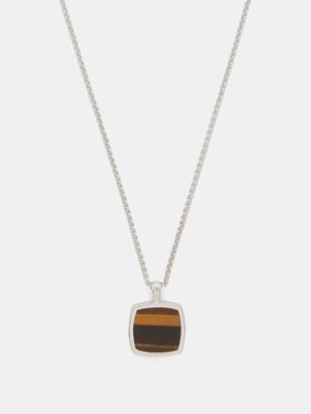 Tom Wood Cushion tiger's eye and sterling-silver necklace