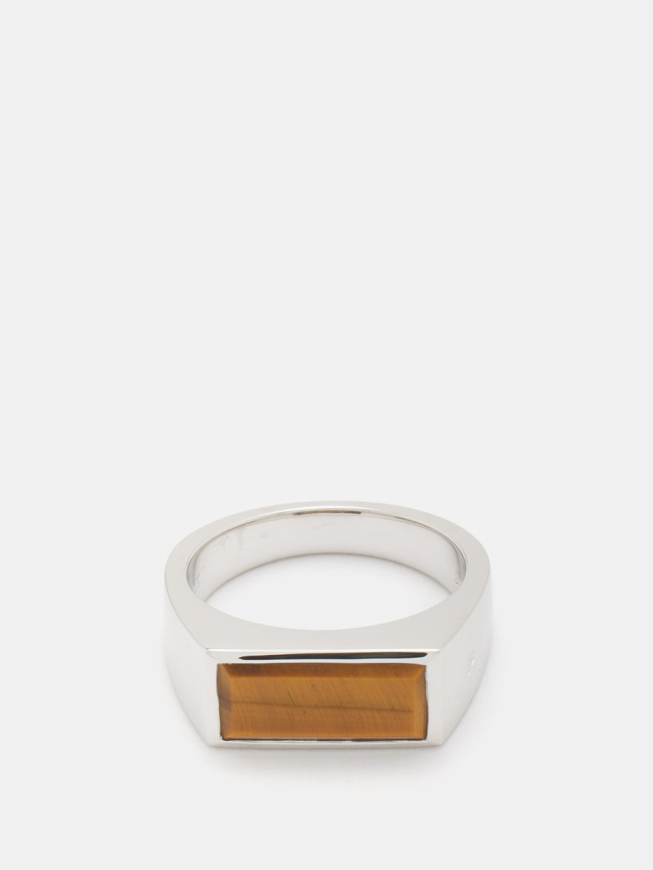 Silver Peaky Tiger's eye and sterling silver ring | Tom Wood 