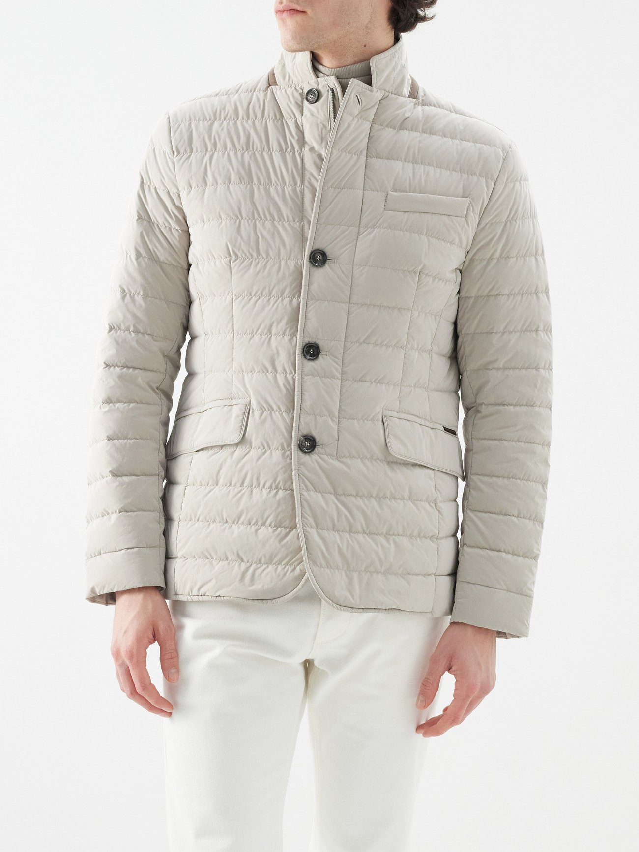 Beige Zavyer quilted down coat | MooRER | MATCHES UK