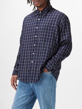 OUR LEGACY Our Legacy Above checked cotton-blend shirt