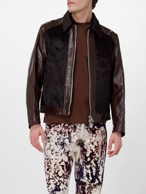 OUR LEGACY Our Legacy Andalou leather and calf-hair jacket