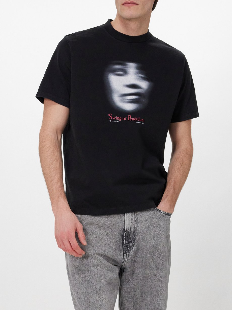 Black Swing of Pendulum-print cotton-jersey T-shirt | Our Legacy ...