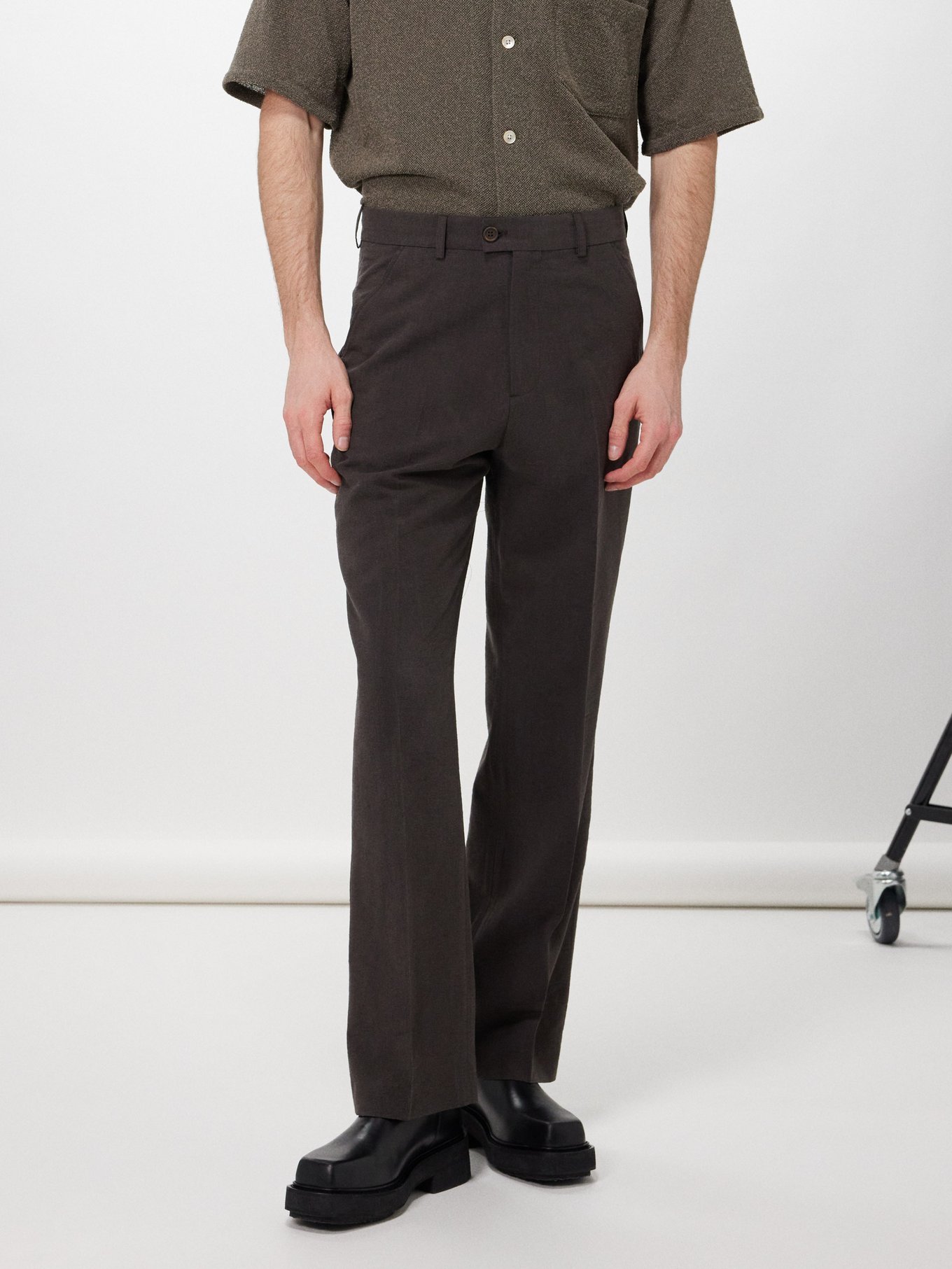 Brown Darien silk-blend trousers | Our Legacy | MATCHES UK