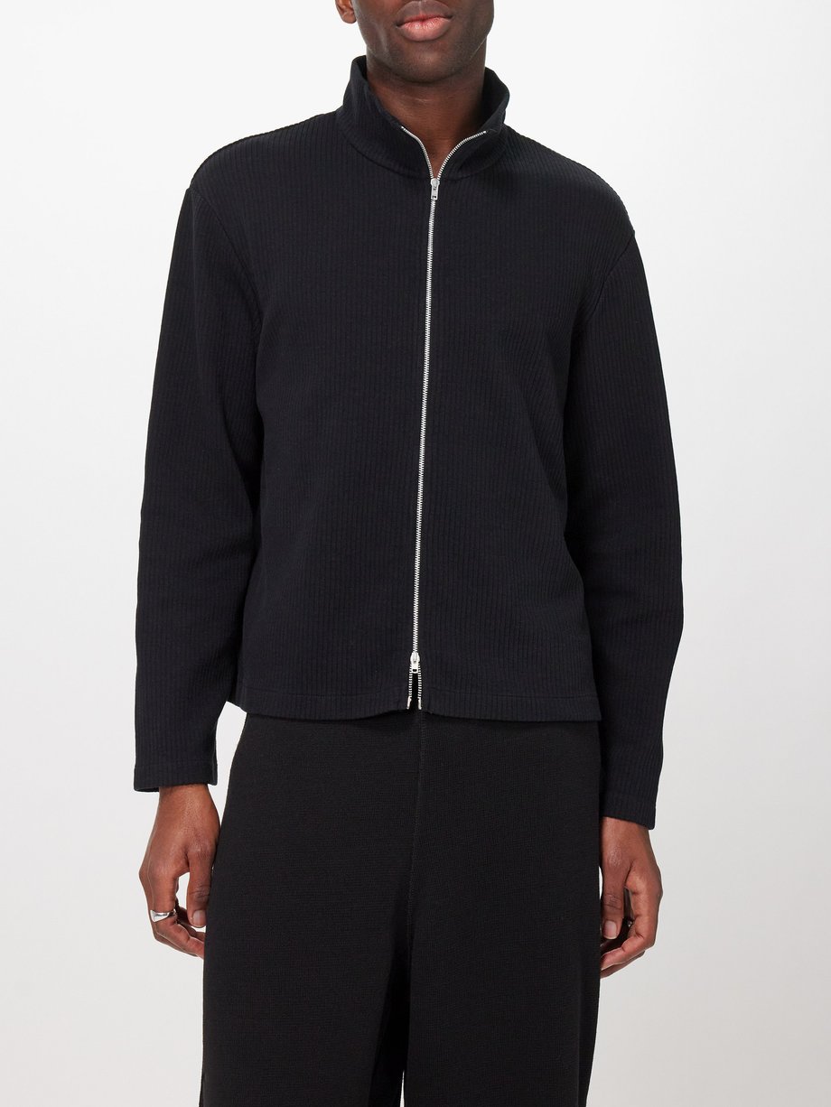 OUR LEGACY (Our Legacy) Shrunken ribbed cotton-jersey track top