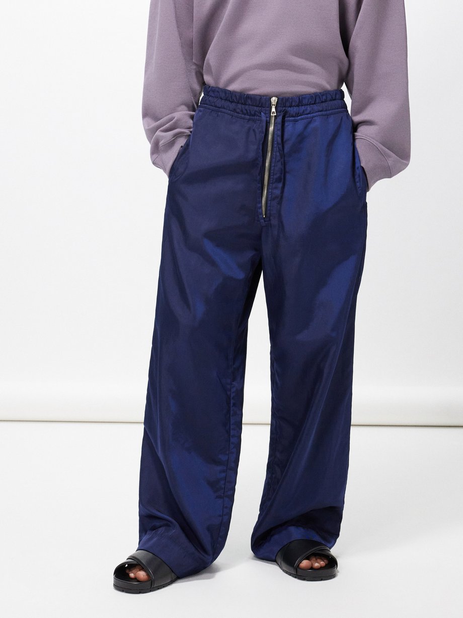 Blue Primo zipped gabardine trousers | Dries Van Noten | MATCHES UK