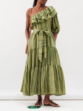 Lisa Marie Fernandez Arden one-shoulder linen-blend dress